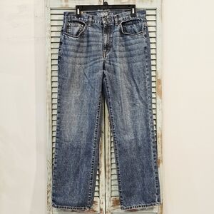 CHAPS STRAIGHT FIT JEANS Mens 34 x 30 Dark Wash Denim Casual Cowboy Western EUC